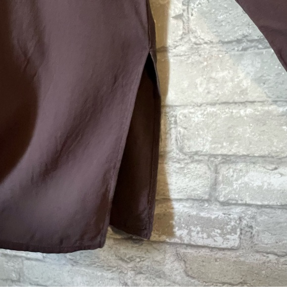 **FLAWED** Eileen Fisher 100% Silk Blouse Purple 'ish Gray Pullover Long Sleeve - Picture 3 of 9